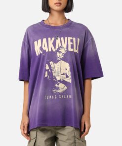 Tupac Makaveli Sunfade T-Shirt Sun Washed Blue