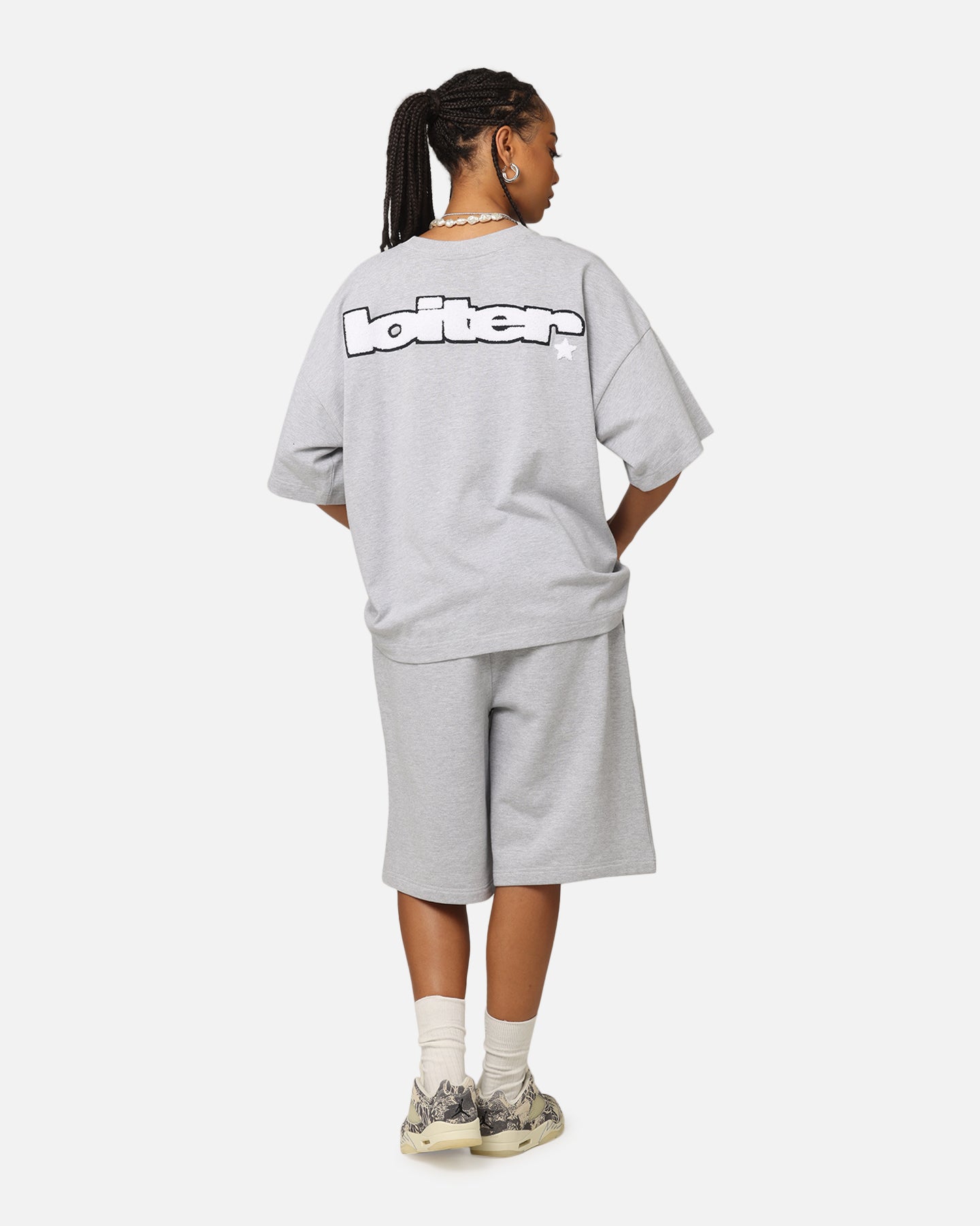 Loiter Premium Essentials Boxy T-Shirt Grey Marle
