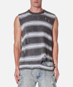 MNML Destroyed Pullover Shirt Black/White