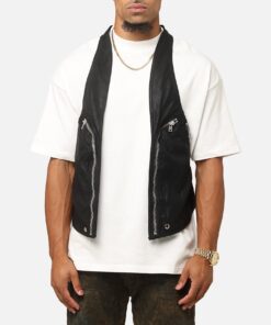 MNML Leather Holster Vest Black