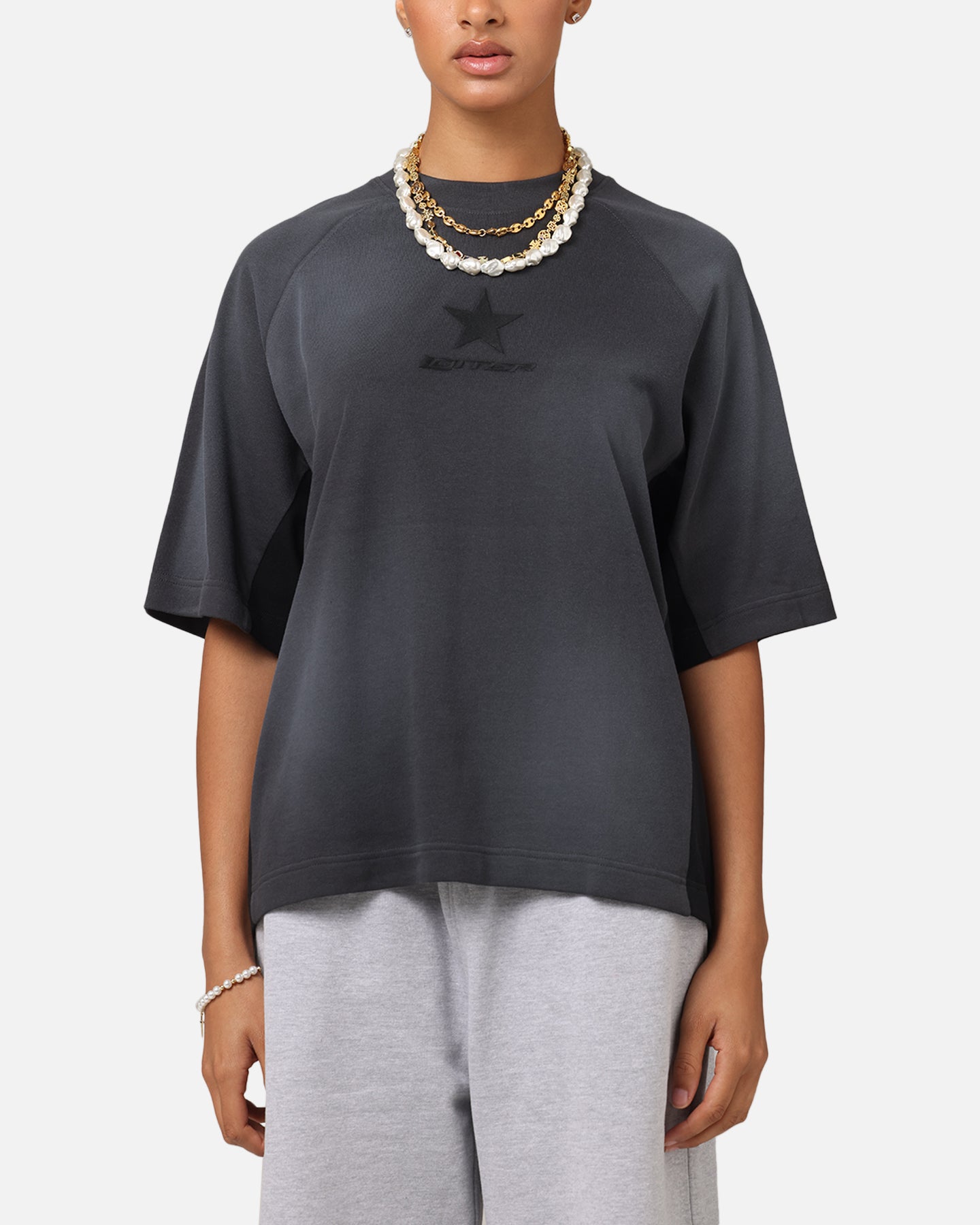 Loiter Daytona Panel T-Shirt Washed Black