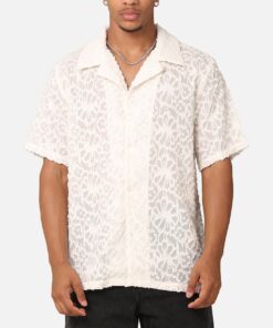 XXIII Sheer Daisy Button Up Shirt Off White