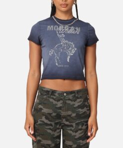 Morgan Wallen Women's Cowgirl Sunfade Baby T-Shirt Black Wash