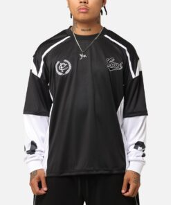 Carre Football Layered Long Sleeve T-Shirt Black/White