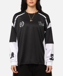 Carre Football Layered Long Sleeve T-Shirt Black/White