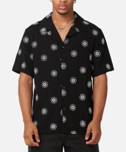 XXIII Daisy Linen Button Up Shirt Black/White
