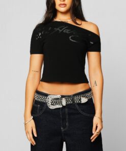 Ed Hardy Women's Aline Baby T-Shirt Black