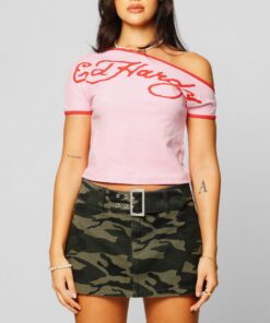 Ed Hardy Women's Aline Baby T-Shirt Pink/Red