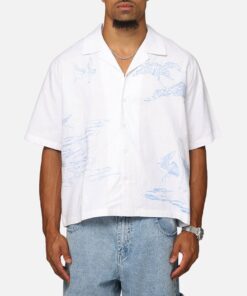 Carre Crane Button Up Shirt White/Light Blue