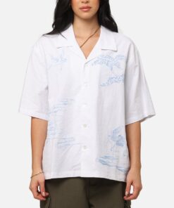 Carre Crane Button Up Shirt White/Light Blue