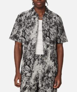 XXIII Denim Jacquard Button Up Shirt Black Denim