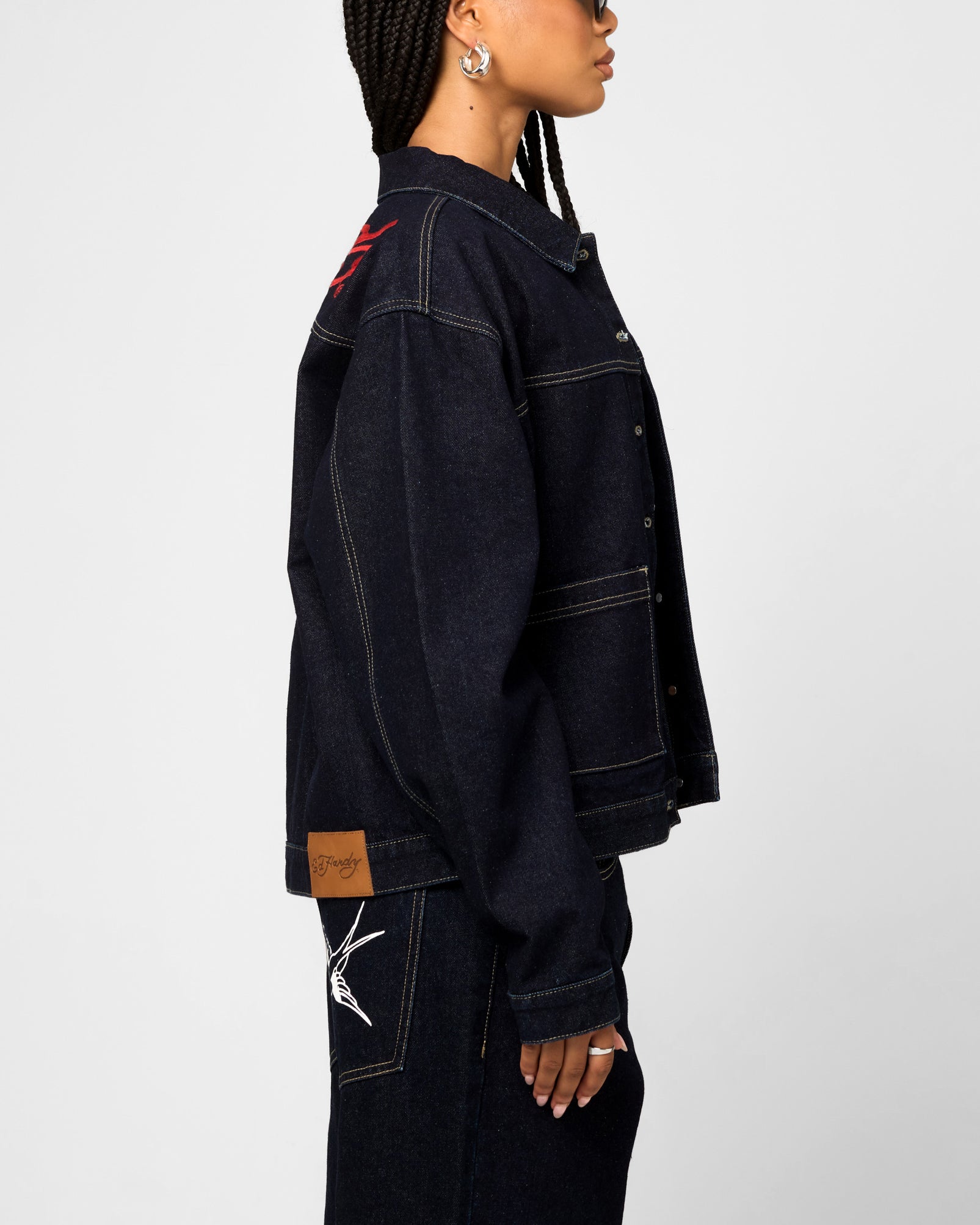 Ed Hardy Coach Denim Jacket Raw Indigo