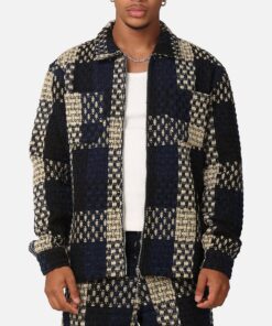 XXIII Textured Weave Jacket Blue/Black/Yellow