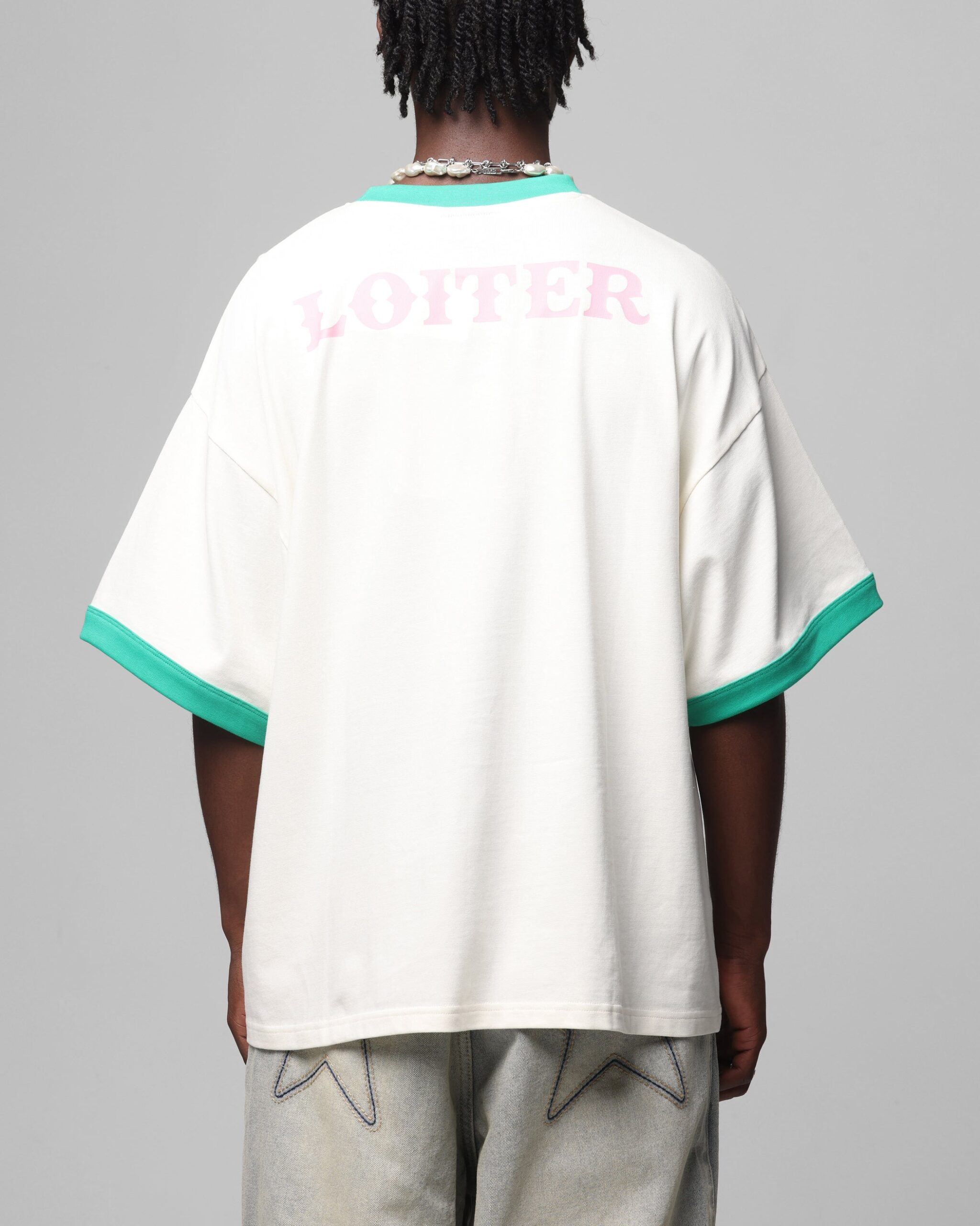 Loiter Western Front Ringer T-Shirt White/Green