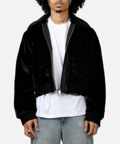 MNML Night Wolf Faux Jacket Black