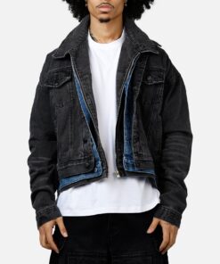 MNML Triple Threat Trucker Jacket Black/Blue