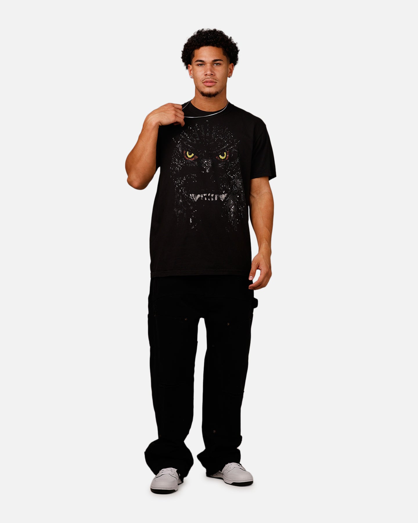 Ripple X Godzilla Big Head Godzilla T-Shirt Black