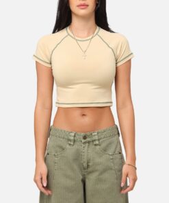 XXIII Women's Boiler Room Crop T-Shirt Tan