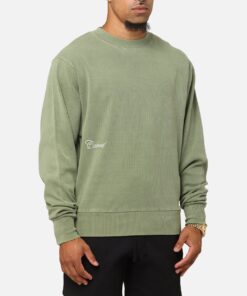 Carre Avenue Ribbed Crewneck Olive