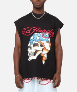 Ed Hardy Rebel Oversized Muscle T-Shirt Black