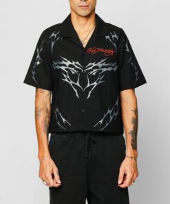 Ed Hardy Techno Button Up Shirt Black