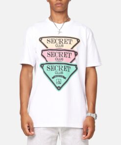 Secret Club Stacked Badge T-Shirt White
