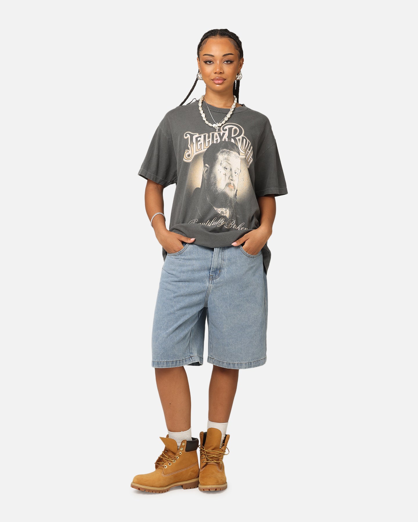 Jelly Roll Beautifully Broken Glow T-Shirt Faded Black
