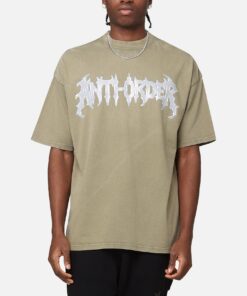 The Anti Order New Dawn Mock Neck T-Shirt Vintage Khaki