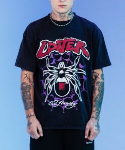 Ed Hardy By Loiter Poison Vintage T-Shirt Black Acidwash