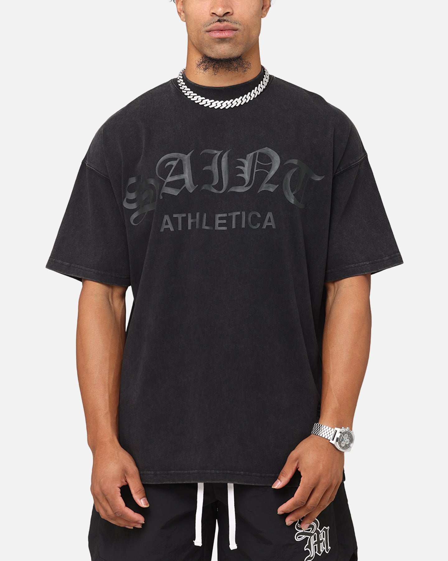 Saint Morta Saint Athletica Boxy T-Shirt Vintage Black