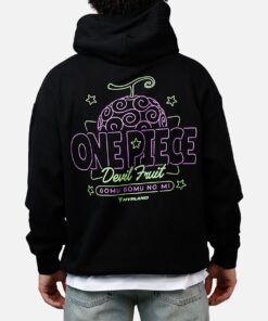 Hypland X One Piece Neon Gomu Hoodie Black