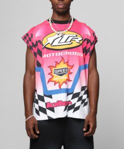 Loiter Motorsport Muscle T-Shirt Pink/Multi-Coloured