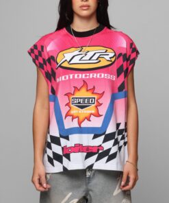 Loiter Motorsport Muscle T-Shirt Pink/Multi-Coloured
