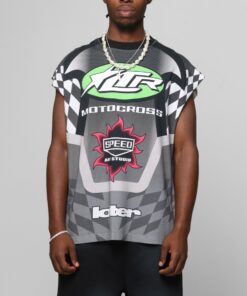 Loiter Motorsport Muscle T-Shirt Grey/Multi-Coloured