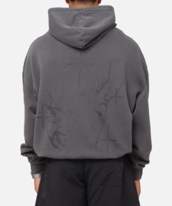 Saint Morta Destiny Rising Boxy Hoodie Washed Black