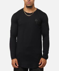 Saint Morta Gothic Monogram El Duplo Long Sleeve T-Shirt Black