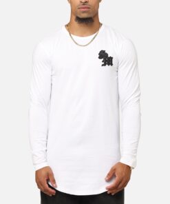Saint Morta Gothic Monogram El Duplo Long Sleeve T-Shirt White