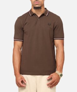 Fred Perry Twin Tipped Polo Shirt Brown