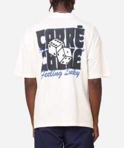 Carre Feeling Lucky Mock Neck T-Shirt Off White