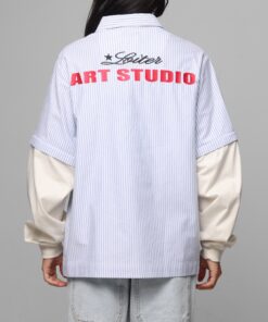 Loiter Art Studio Work Shirt Blue Stripe