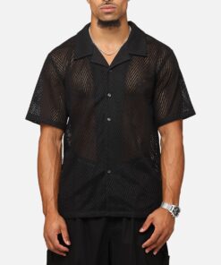 XXIII Terrace Knit Button Up Shirt Black