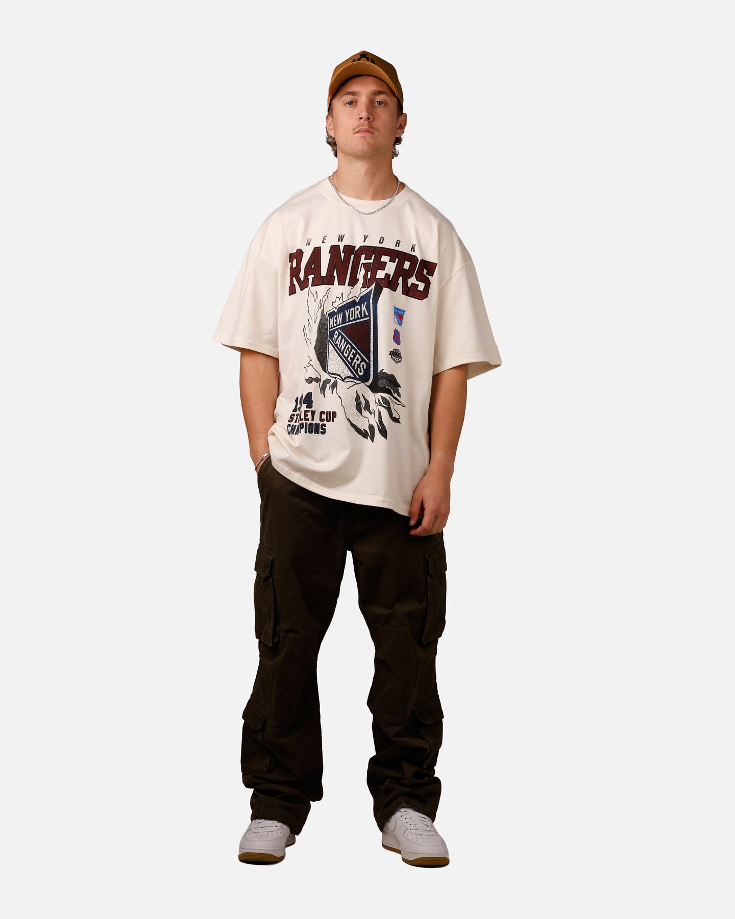 Culture Kings New York Rangers Vintage T-Shirt Off White