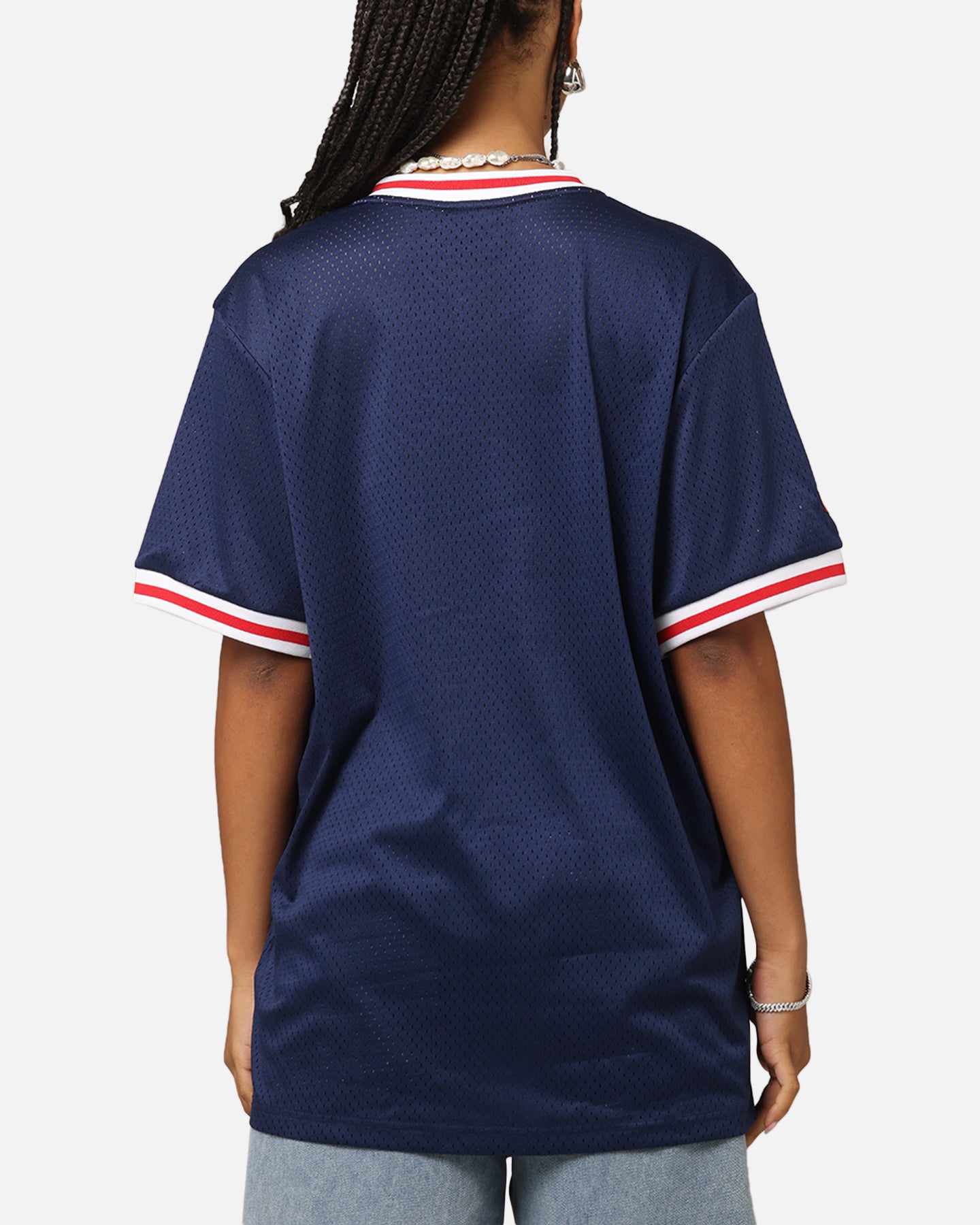 Fubu Mesh T-Shirt Navy/Red/White
