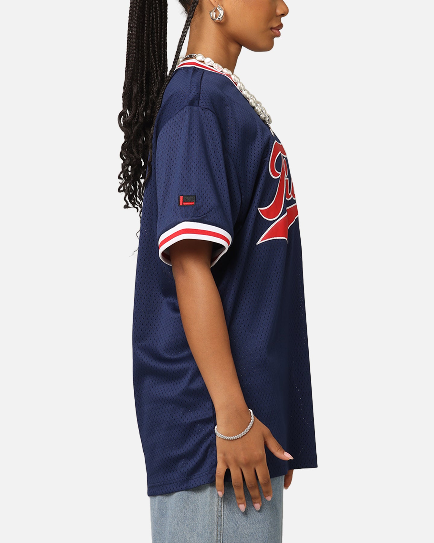 Fubu Mesh T-Shirt Navy/Red/White