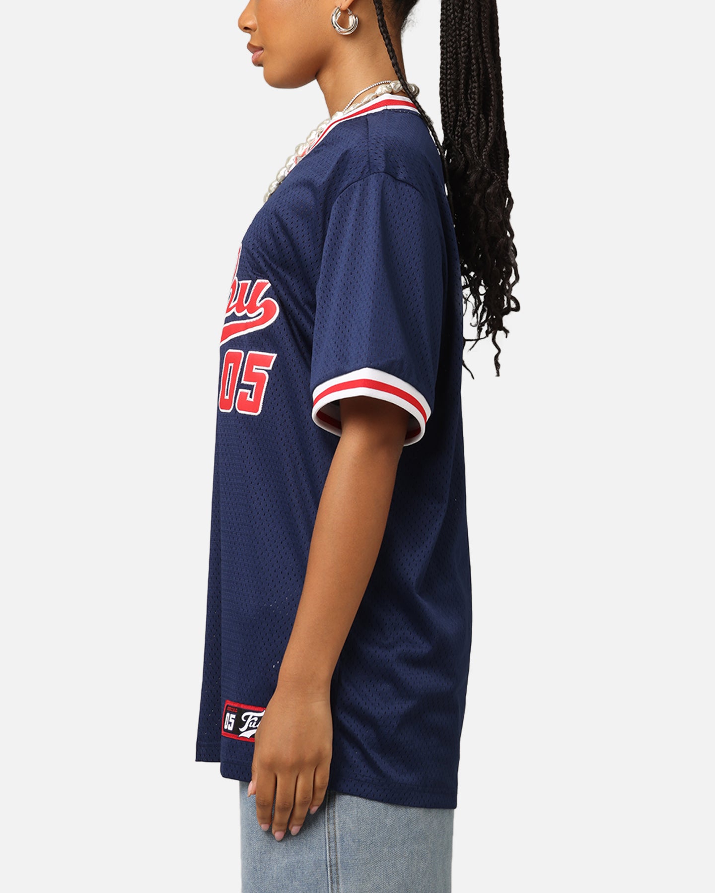 Fubu Mesh T-Shirt Navy/Red/White