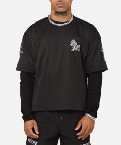 Saint Morta Gothic Mesh Layered Long Sleeve Jersey Black
