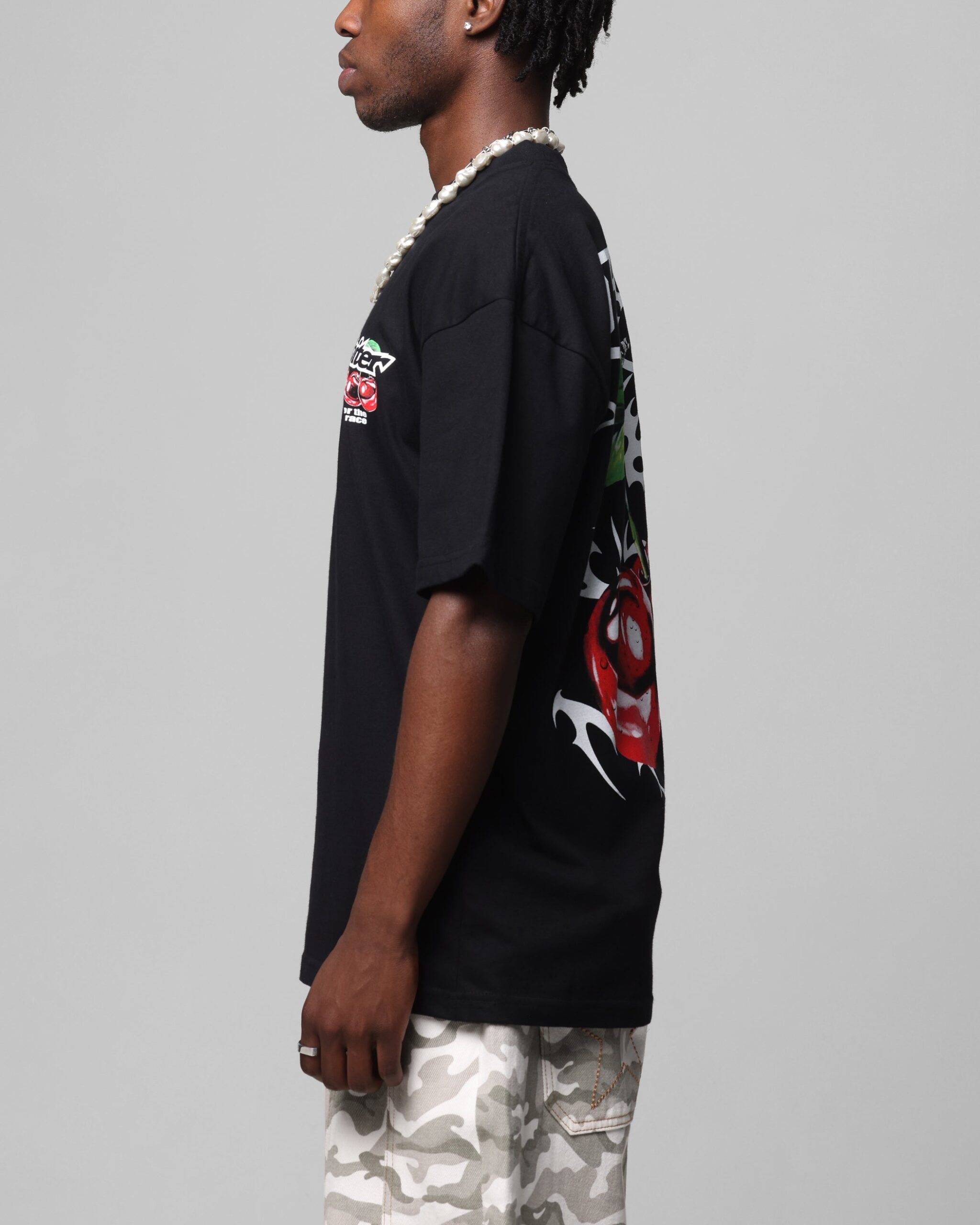 Loiter Cherry Pick Drop T-Shirt Black