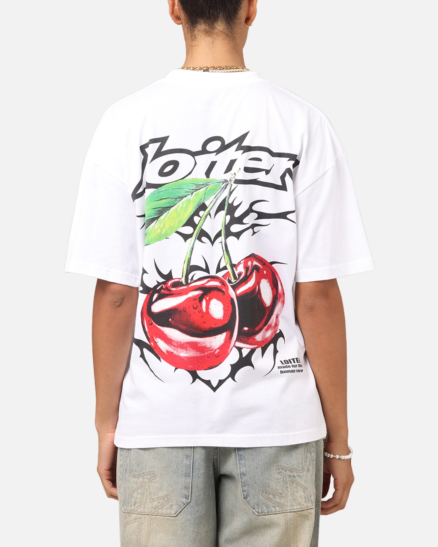 Loiter Cherry Pick Drop T-Shirt White