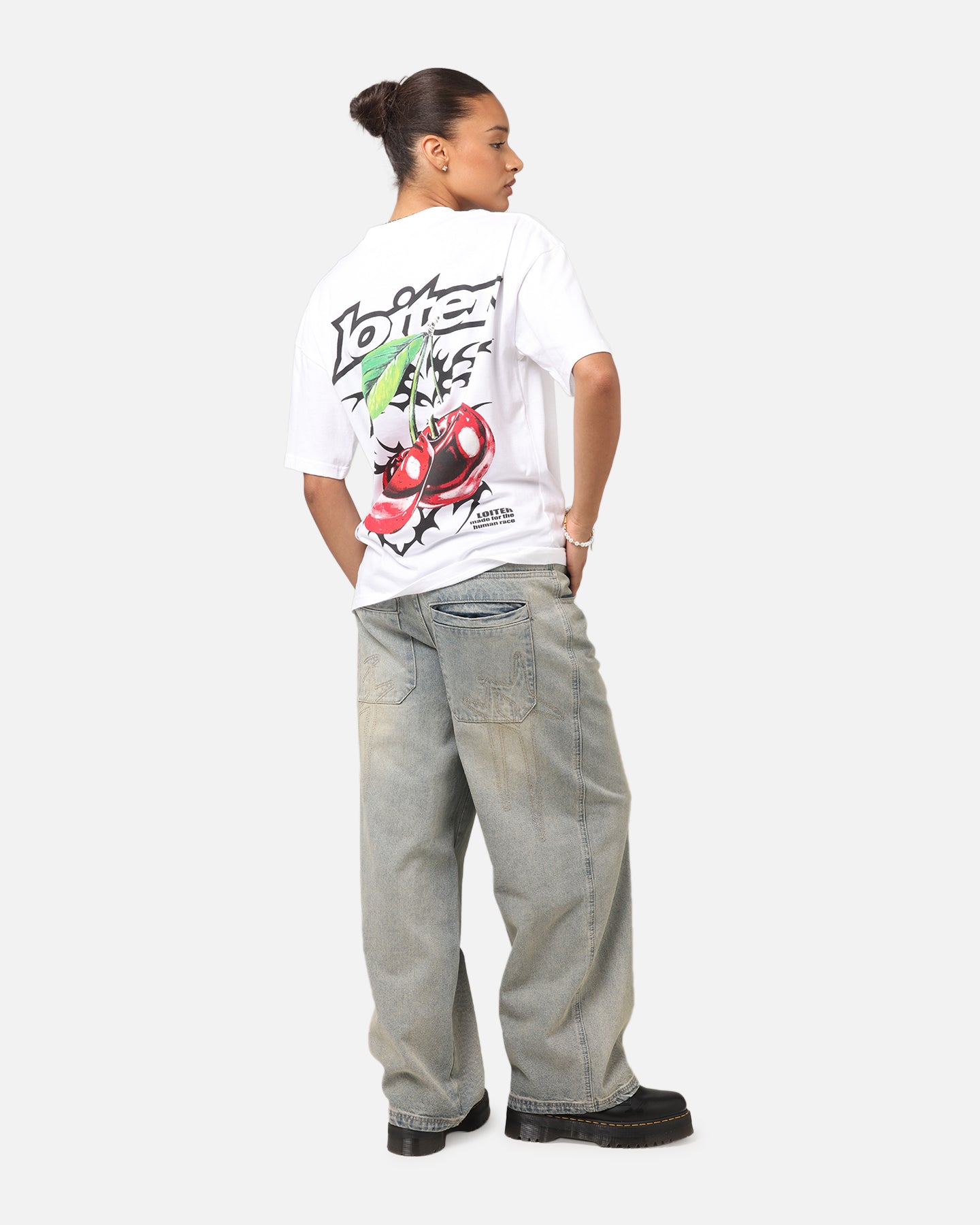 Loiter Cherry Pick Drop T-Shirt White