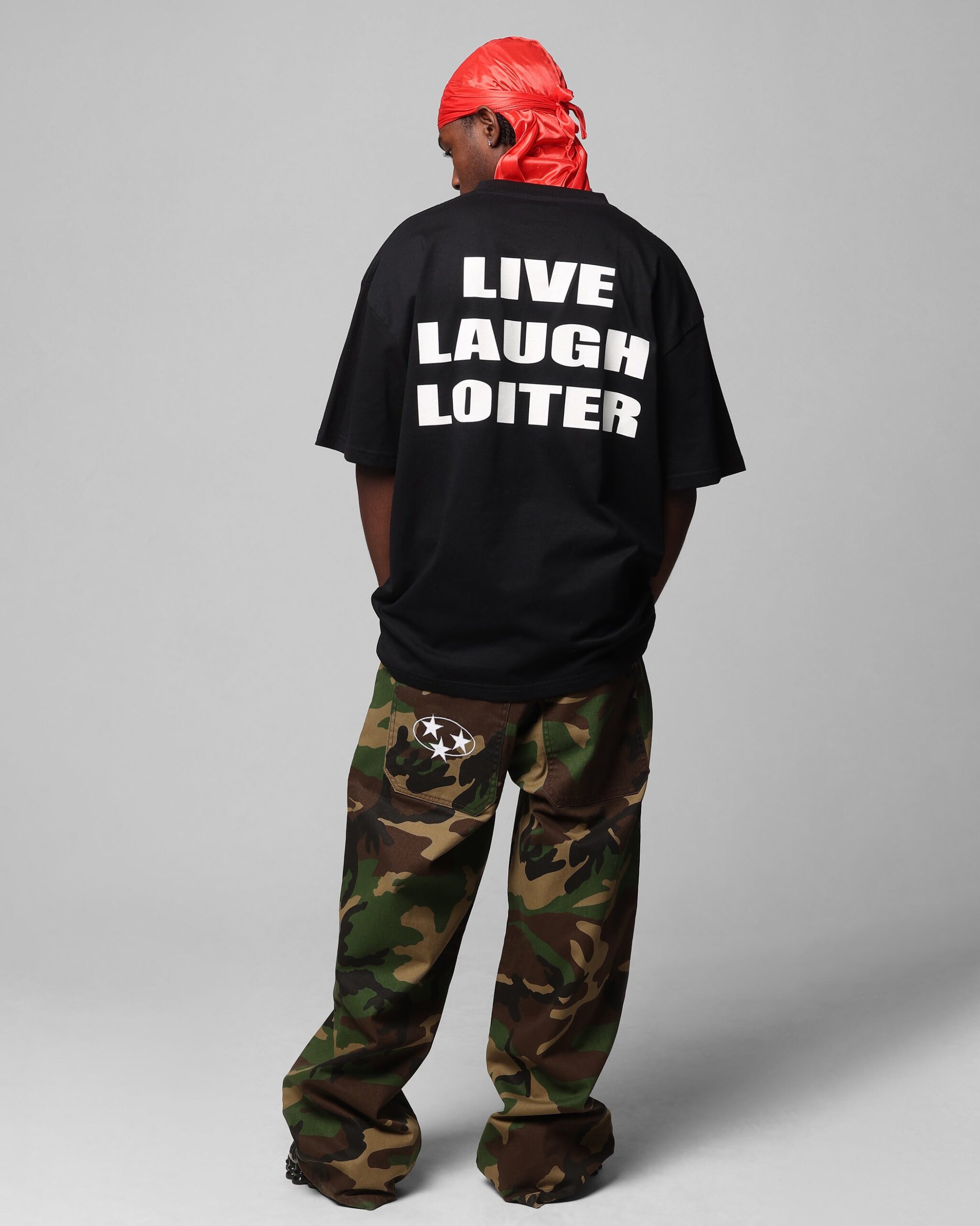 Loiter Live Laugh Love Drop T-Shirt Black